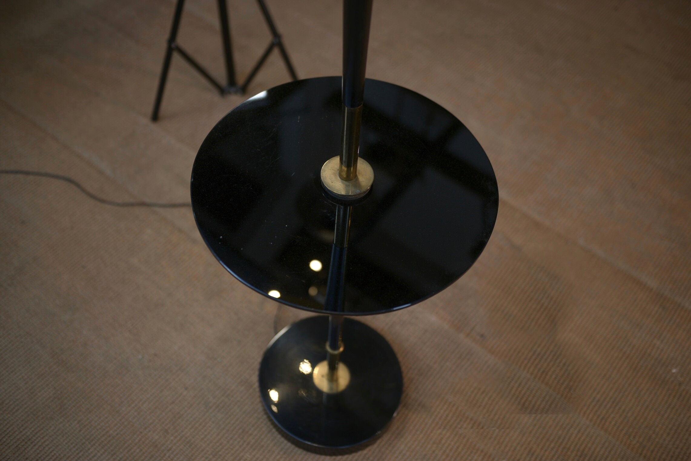 Vintage opaline and glass floor lamp 1960