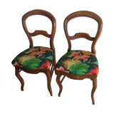 Pair of old chairs in walnut