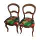 Pair of old chairs in walnut