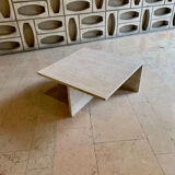 Square travertine coffee table by Giusti and Di Rosa for UP&UP