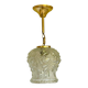 Vintage molded glass and gold metal pendant light