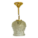 Vintage molded glass and gold metal pendant light