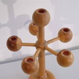 Scandinavian wooden candlestick 1970