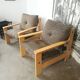 Paire de fauteuils vintage en bois