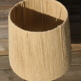 Turned wood lamp with 600mm rope shade
