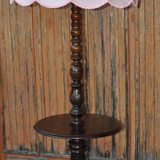 Wooden Floor Lamp with Pink Shade