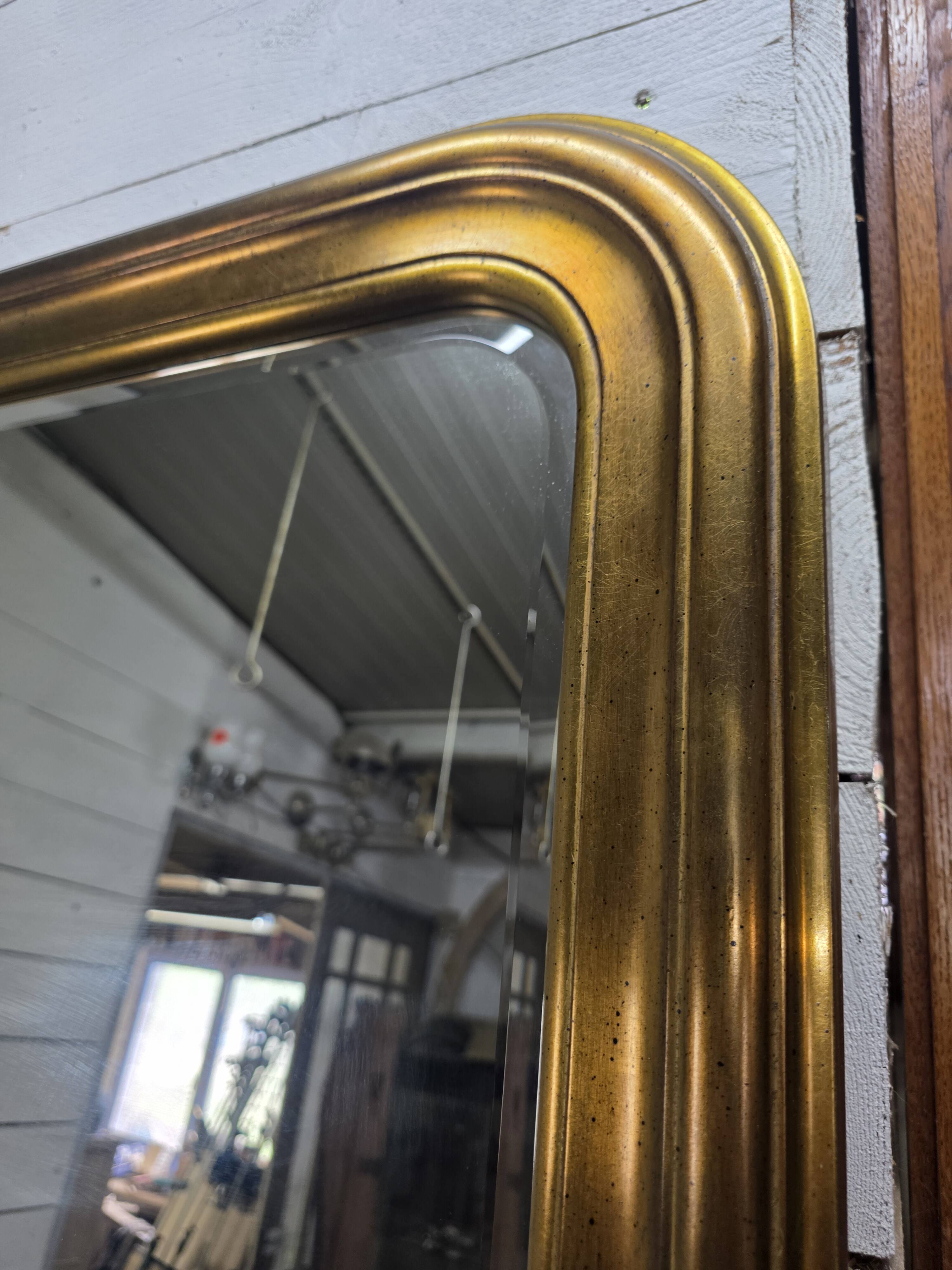 Louis Philippe style gilded mirror, mid-20th century, bevelled mirror.