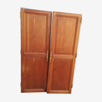 Paire de portes d'armoire en chêne