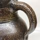 Metallic brown stoneware vase