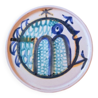 Plat poisson en céramique 1960
