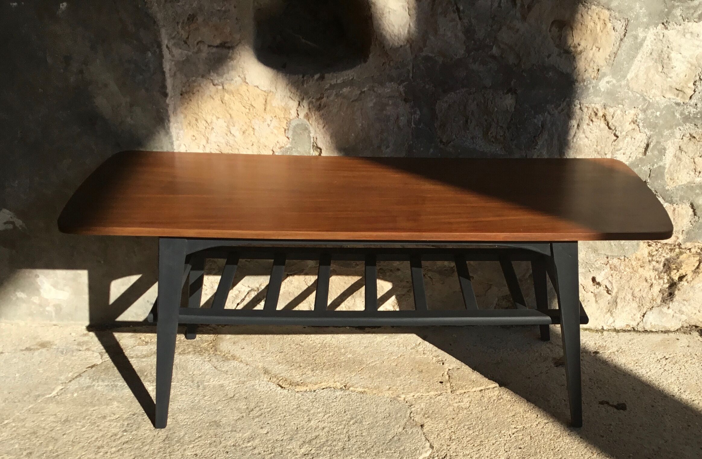 Scandinavian coffee table teak plating - 1960