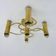 Vintage mid-century modern brass ceiling lamp Leola flushmount by Sciolari, Germany, 1970s