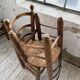Set of 4 oak and straw chairs Dudouyt 1940