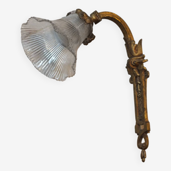 Large old bronze wall light