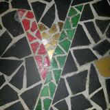 Table low pedestal 1950/70 in tiled concrete