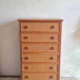 Vintage wicker chest of drawers.
