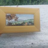 Small oil painting on wood, Tuscan landscape