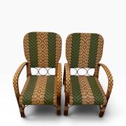 Fauteuils en rotin éclissé style Audoux Minet des années 50 F