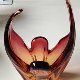 Empty pocket/Cutting/Centerpiece Murano, in blown Art glass. Floral shape/tulip