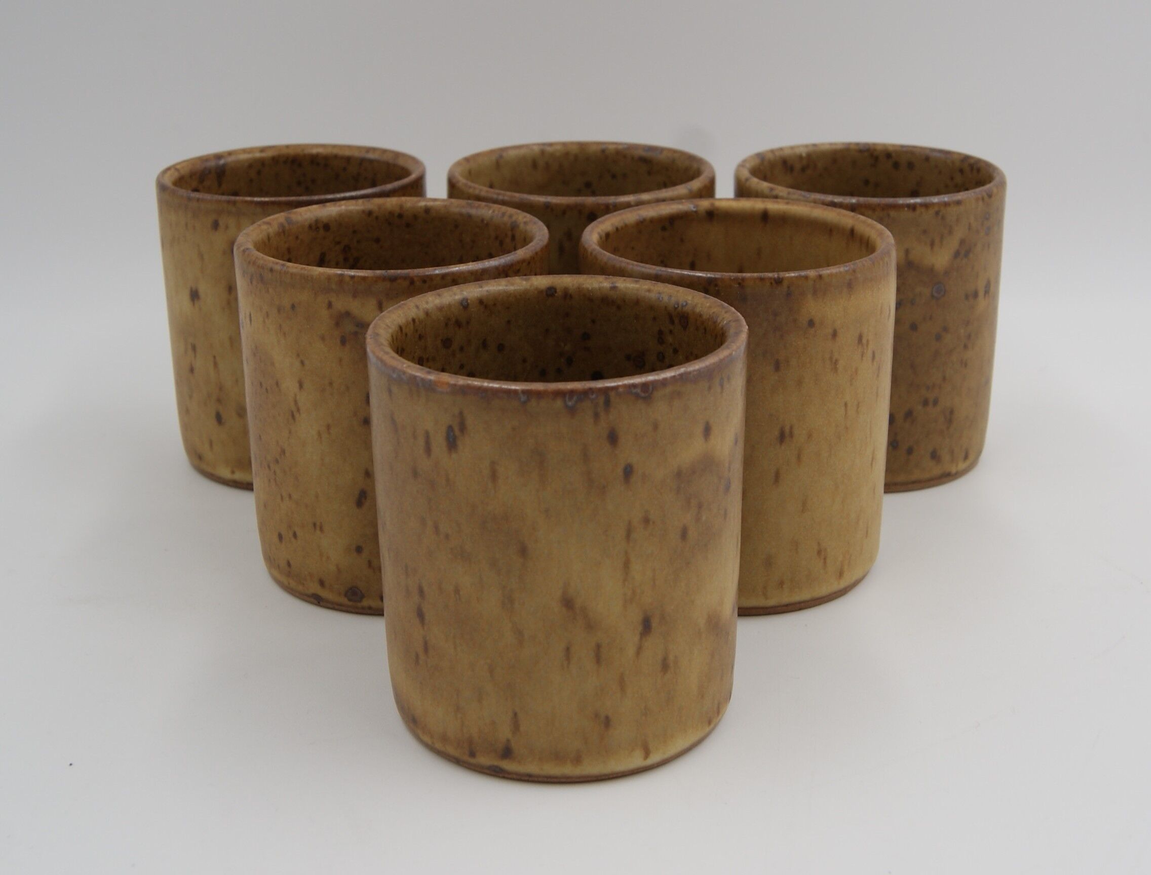 Series 6 vintage old stoneware glasses