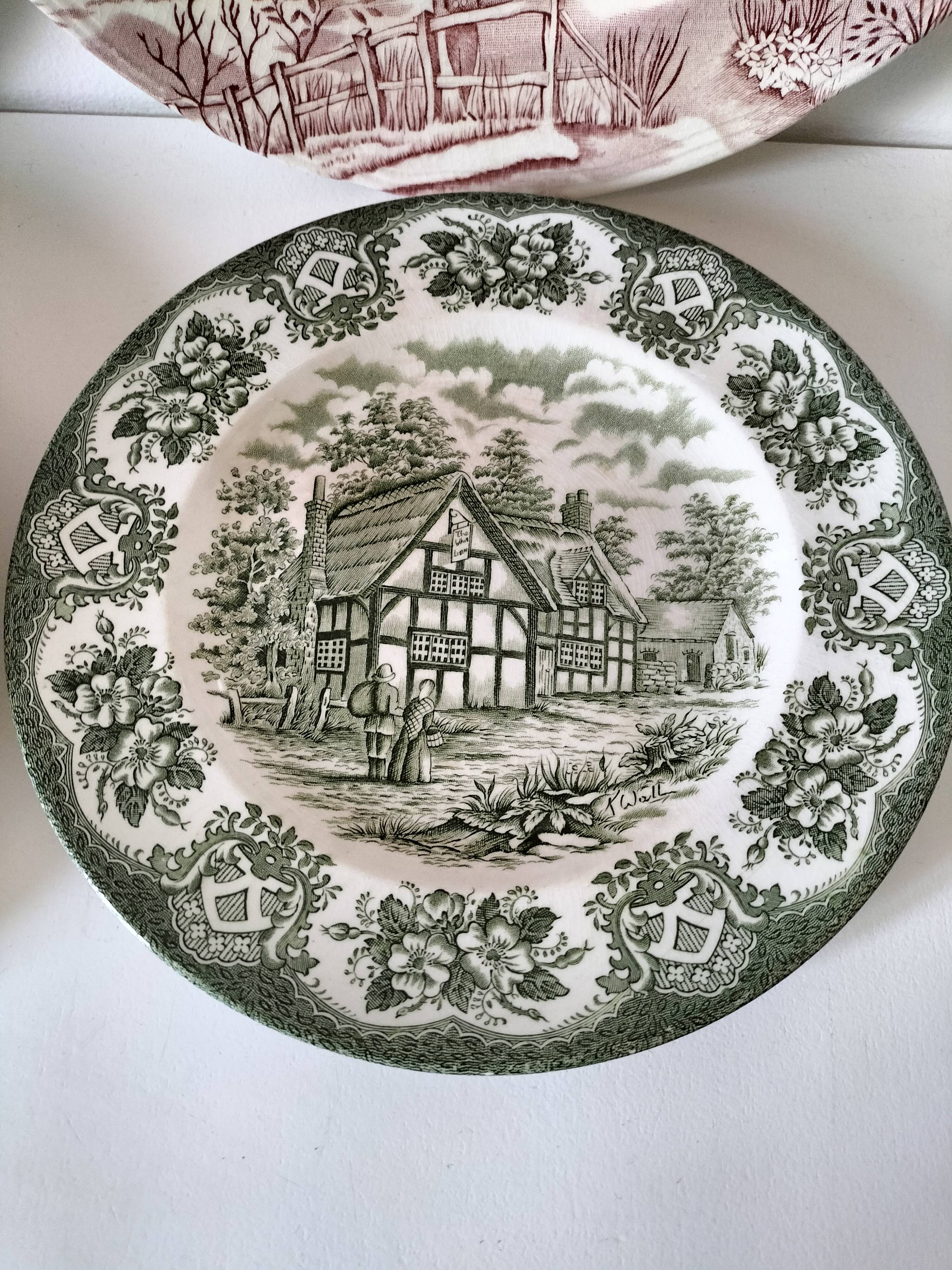 4 Lunéville & Ironstone plates – English Style decor