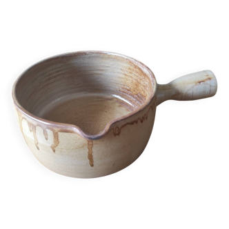 Glazed stoneware fondue pot