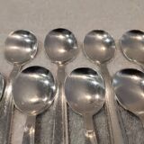 12 silver-plated metal ice scoops, Art Deco style, silversmith SOH