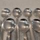 12 silver-plated metal ice scoops, Art Deco style, silversmith SOH