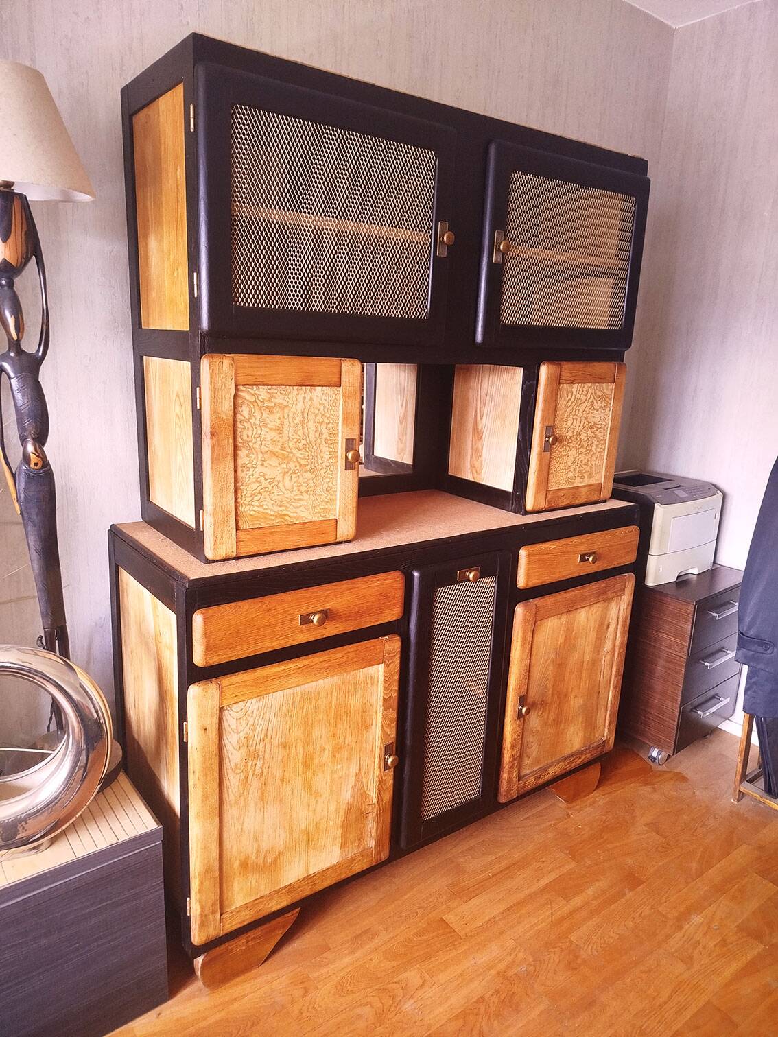 Vintage Mado buffet from the 1950s, restored and revamped, made of solid oak.
