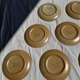 Lot de 12 assiettes à dessert en grès Village France