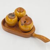 Pepper and salt and ceramic condiment set by Jie Gantofta