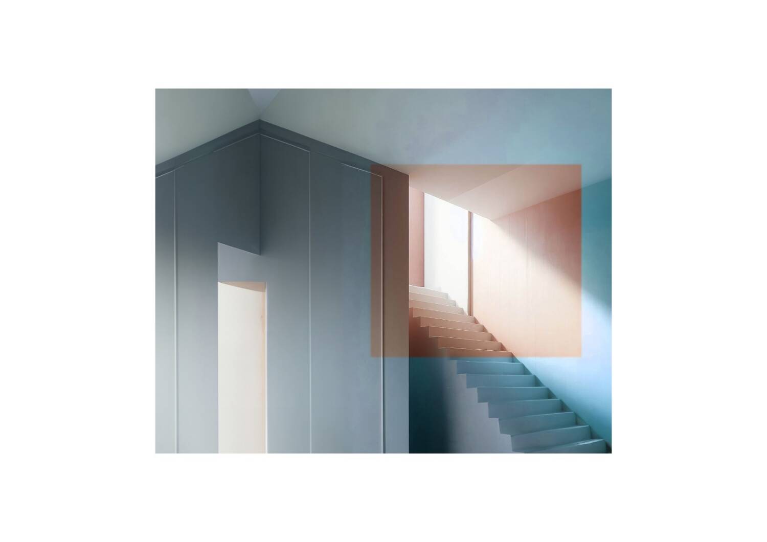 Modern abstract architecture framed photo