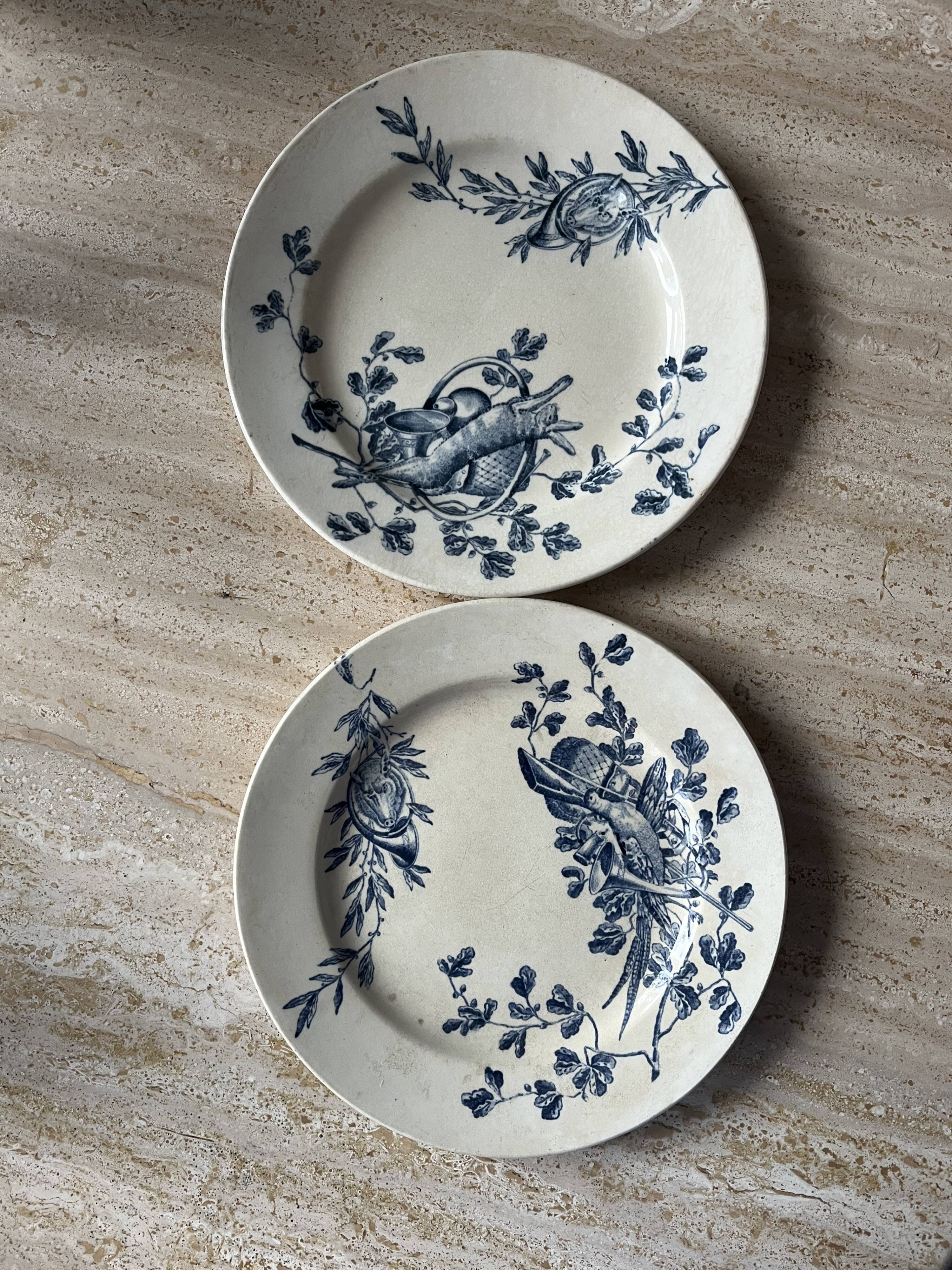 Two antique ironstone plates