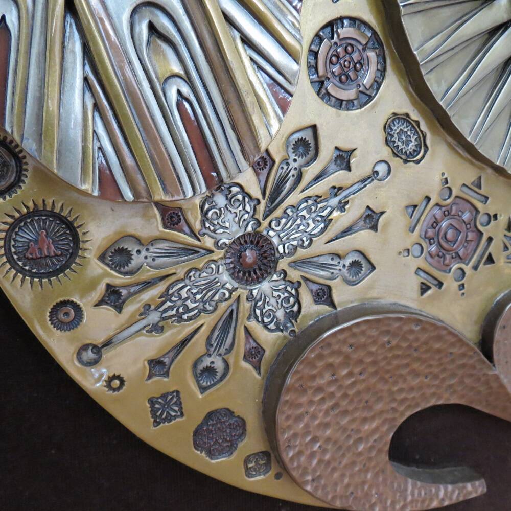 Giovanni  Schoeman Brutalist Cold Cast Metal Sculpture Fish Wall Hanging