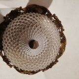 Ghidini 50s glass and bronze art deco ceiling light