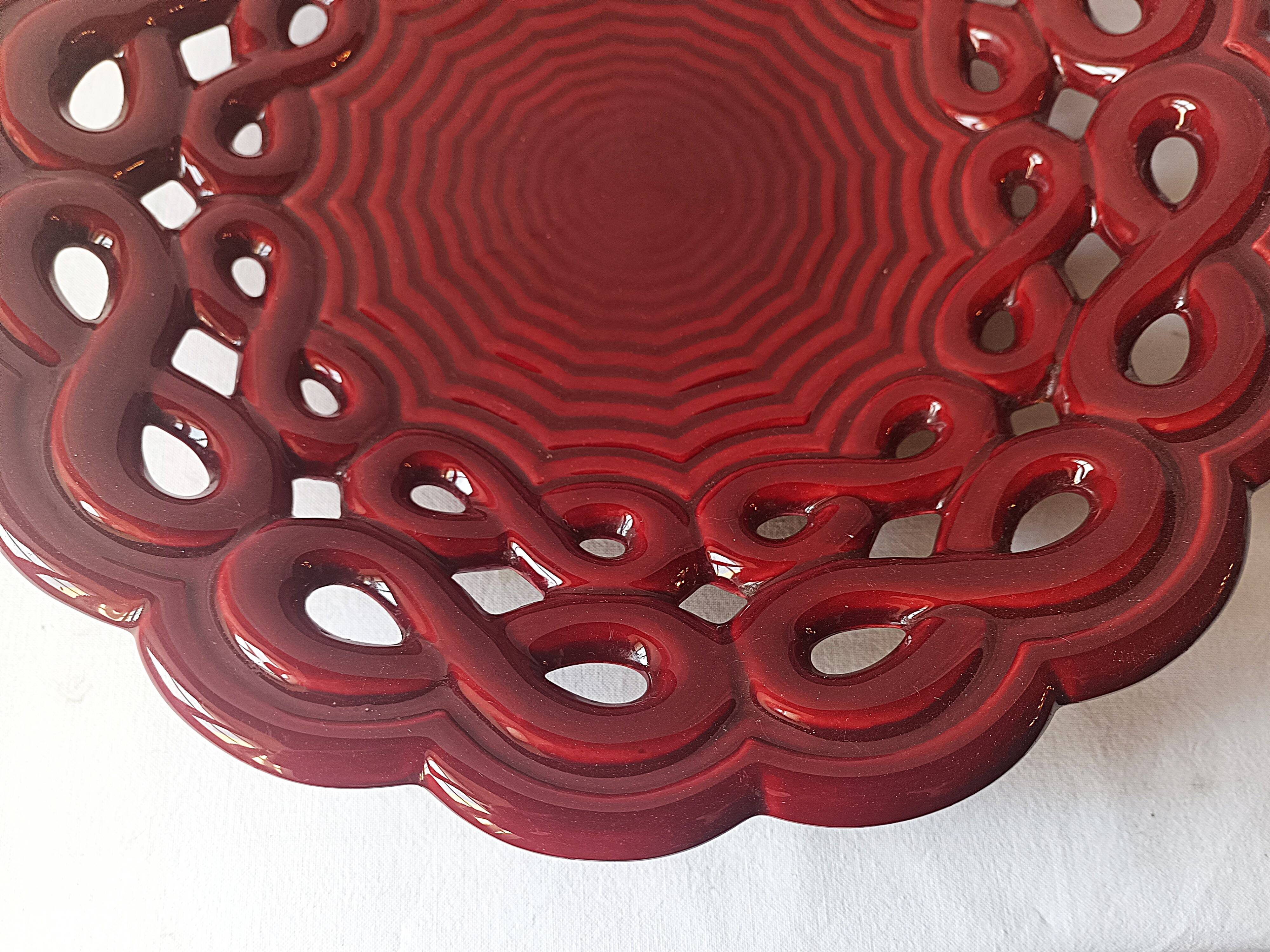 Saint Clément ceramic plate bowl barbotine fruit bowl