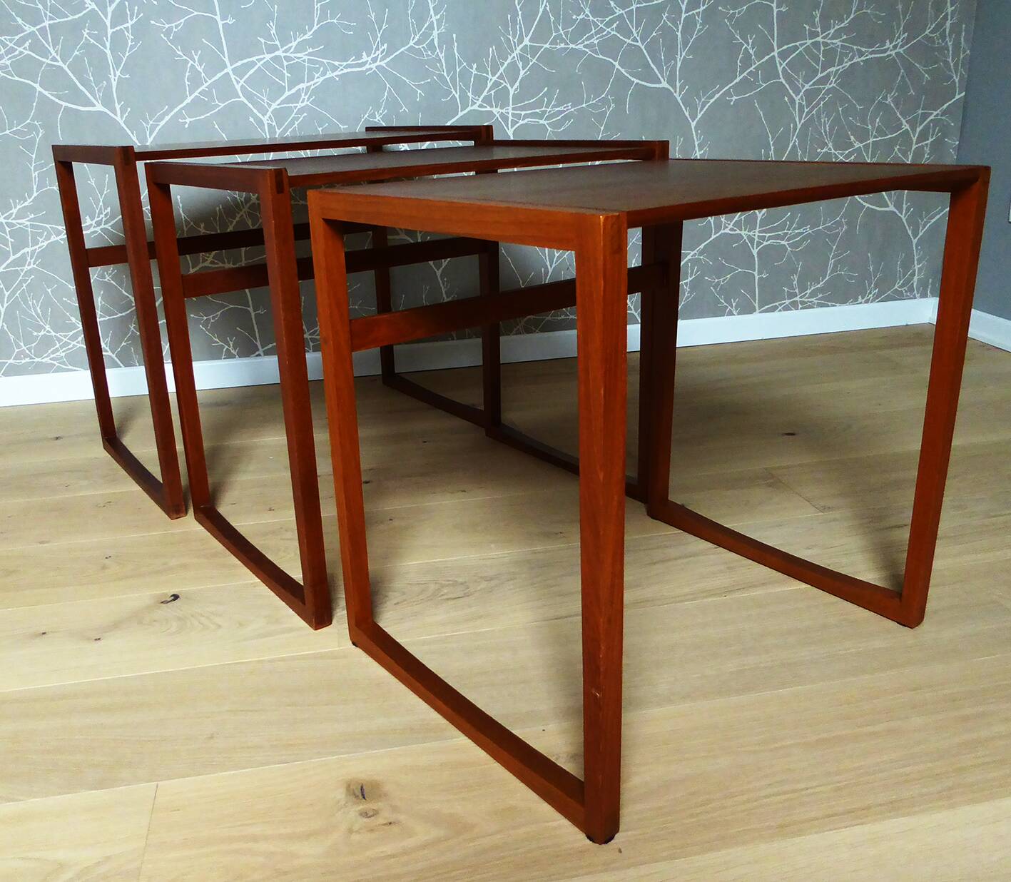Small teak nesting tables