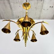 Brass chandelier from the Vienna Secession by Dagobert Peche