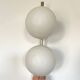Chrome-plated metal wall light with opaline globes, 1970s