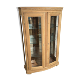 Louis-Philippe display case in stripped solid wood