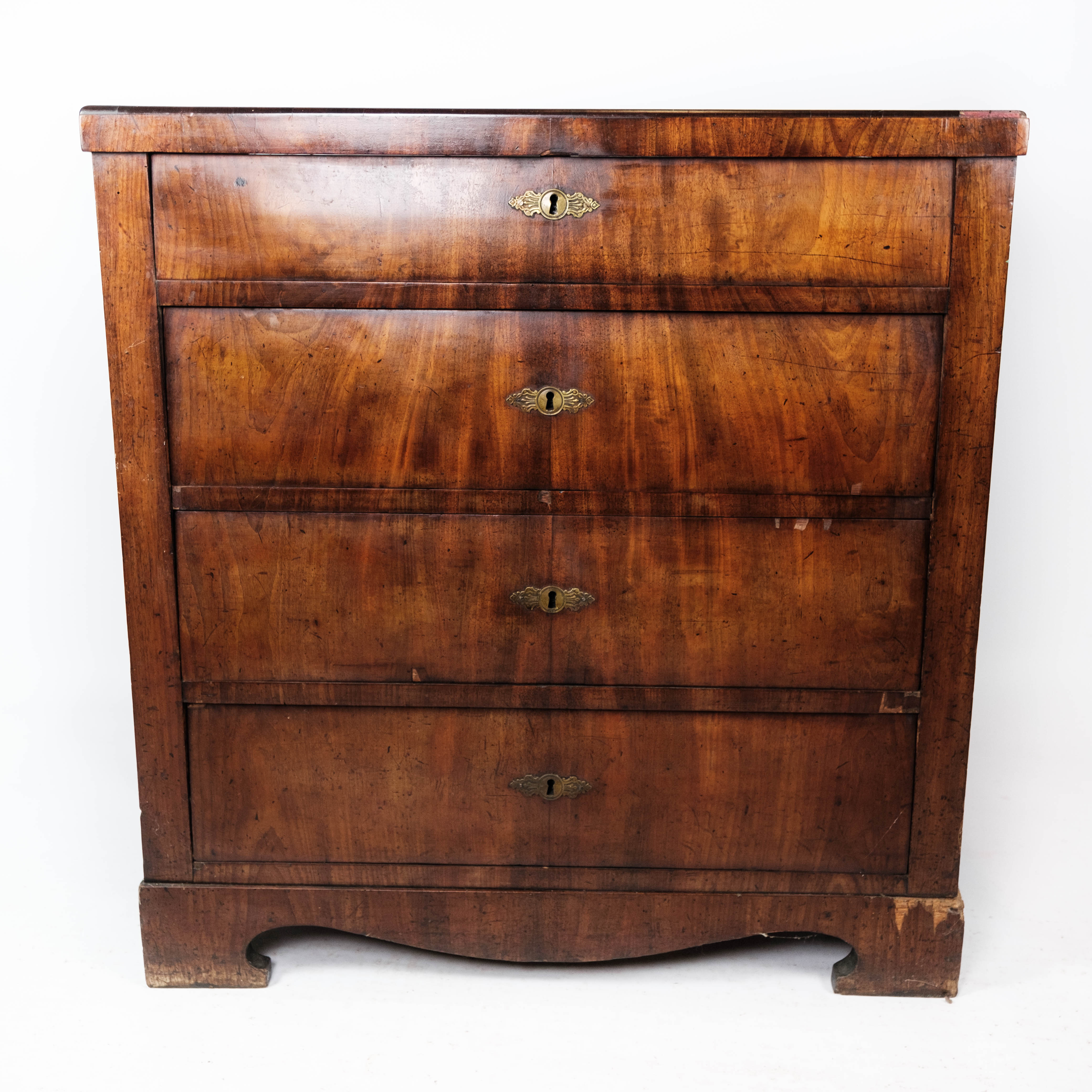 Empire chest of drawers with four drawers of mahogany, 1840s