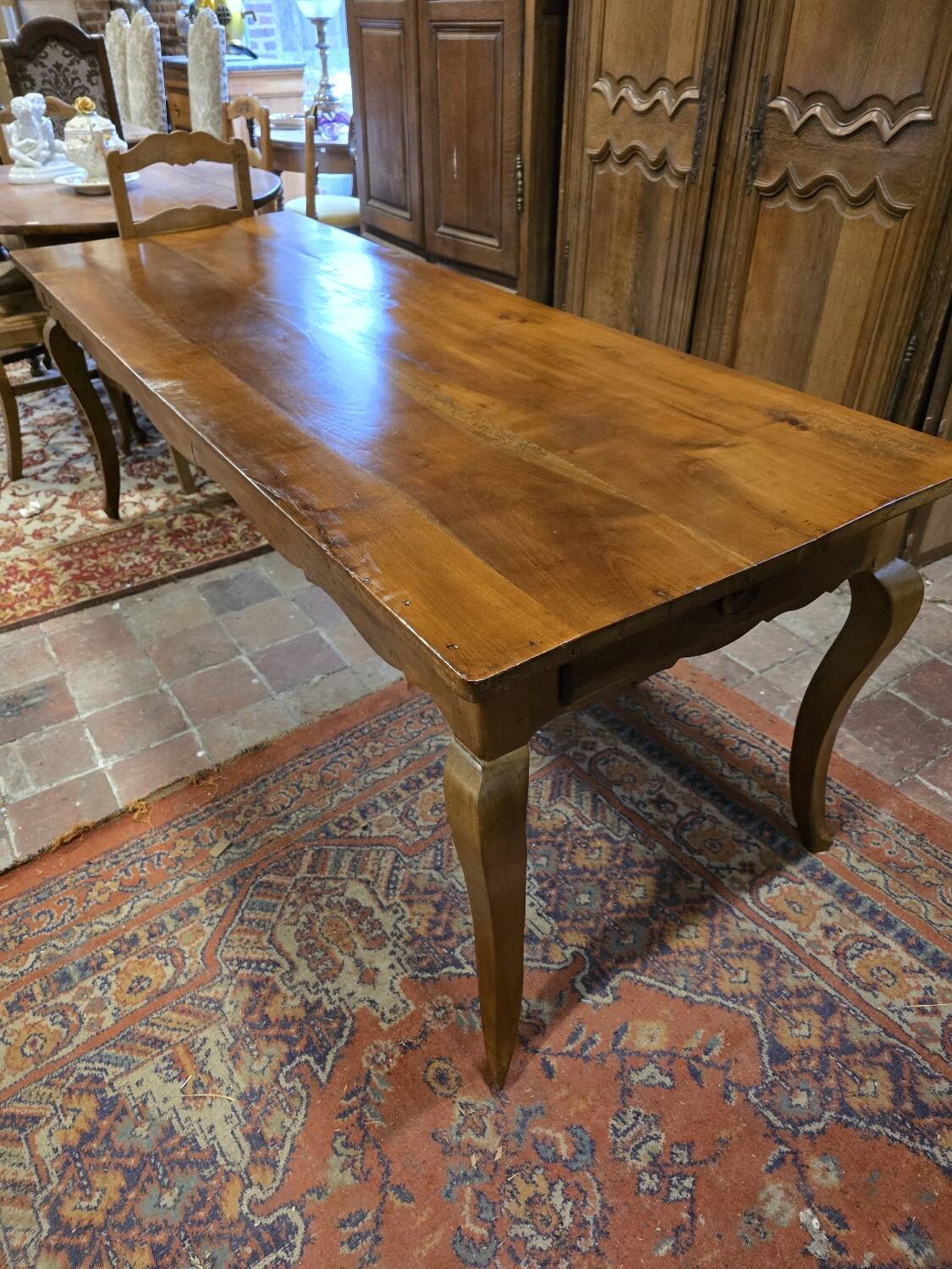 19th century solid cherry wood farmhouse table