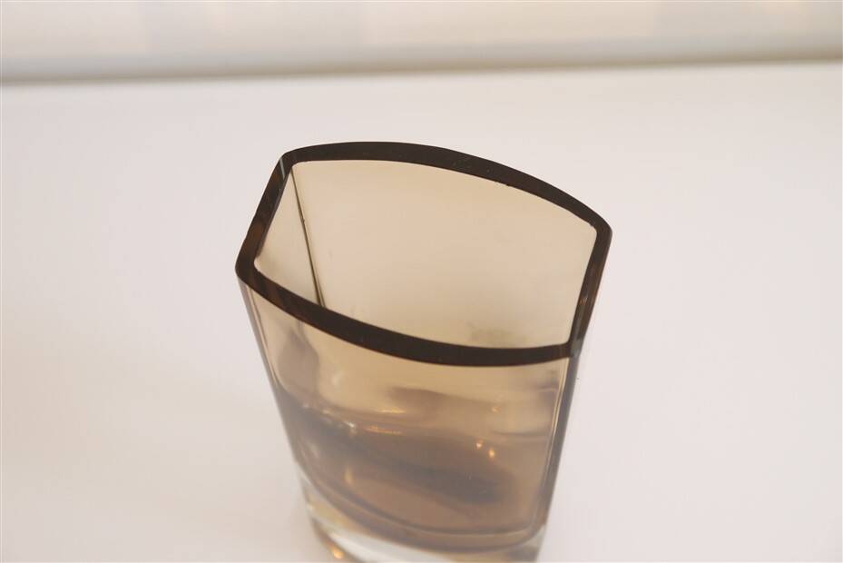 Vintage Scandinavian vase in amber glass 1970