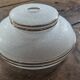 Frosted lampshade with silver trim from the 50s