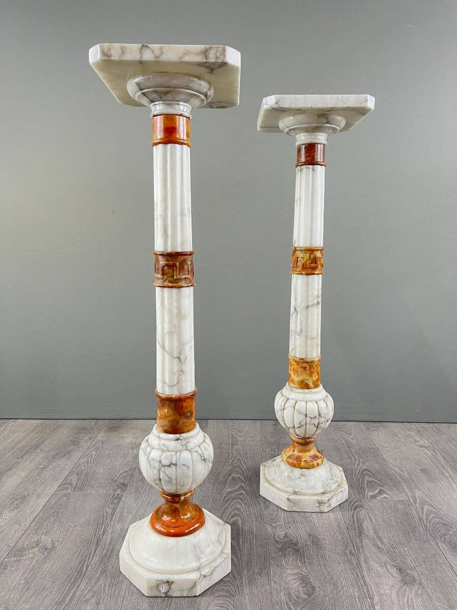 Pair of marble columns, late 19th century work