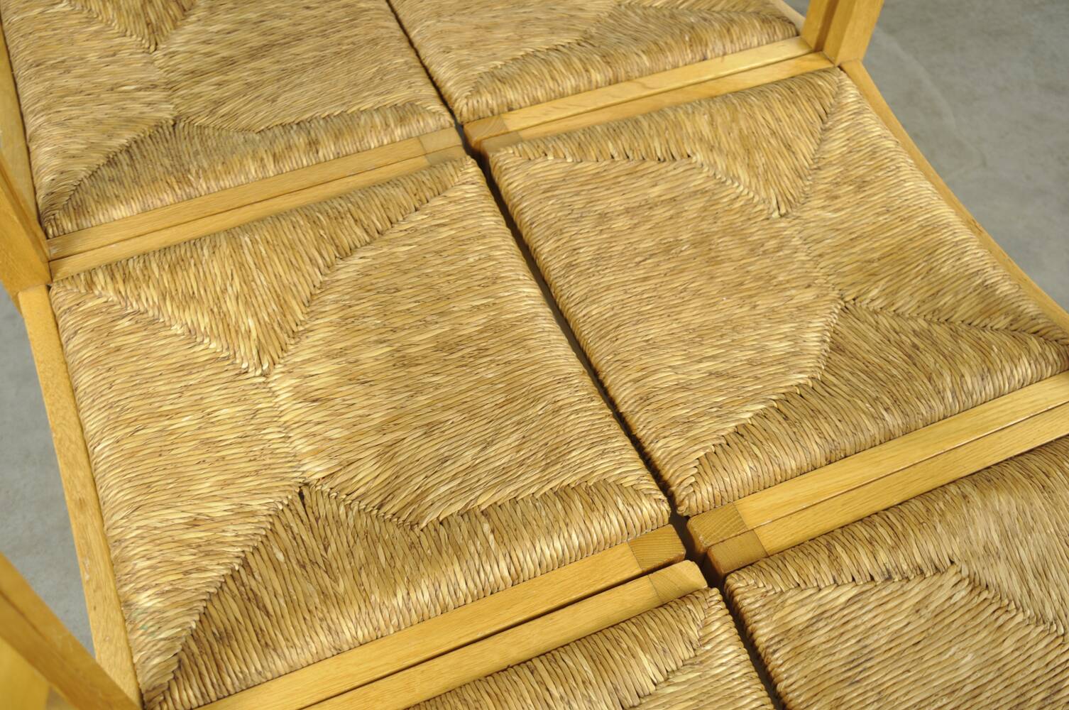 Chaises de salle à manger vintage en chêne et osier dutch design, gerard geytenbeek, années 1960