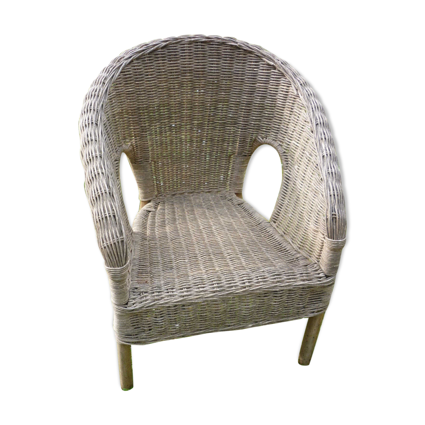 Fauteuil enfant corbeille en rotin