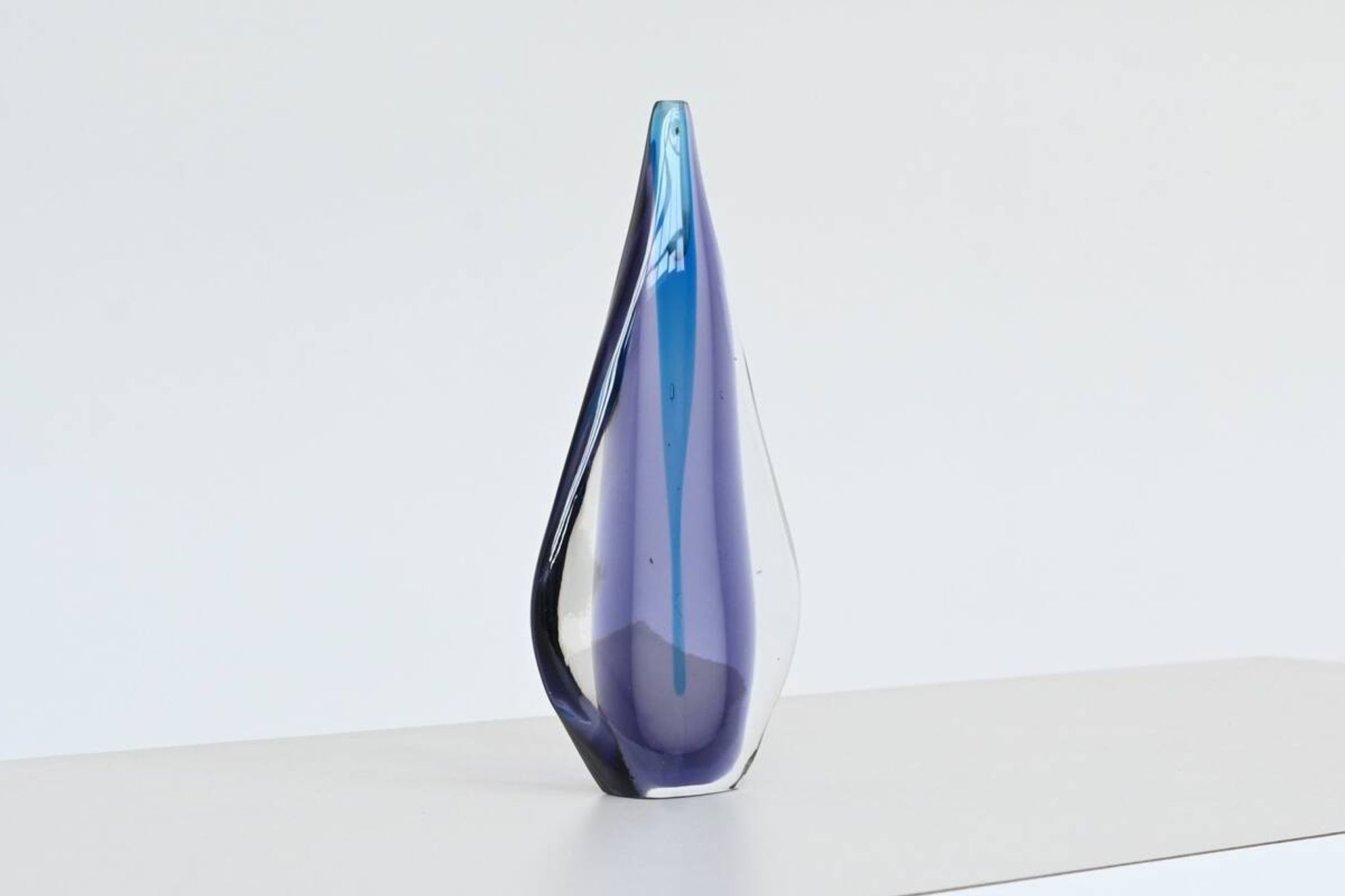 Flavio Poli Sommerso "Teardrop" vase Murano glass Seguso Italy 1960