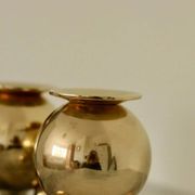 Pair of mid-century Swedish brass candle holders