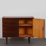 Vintage chest of drawers in dark oak, Czech design, 1970